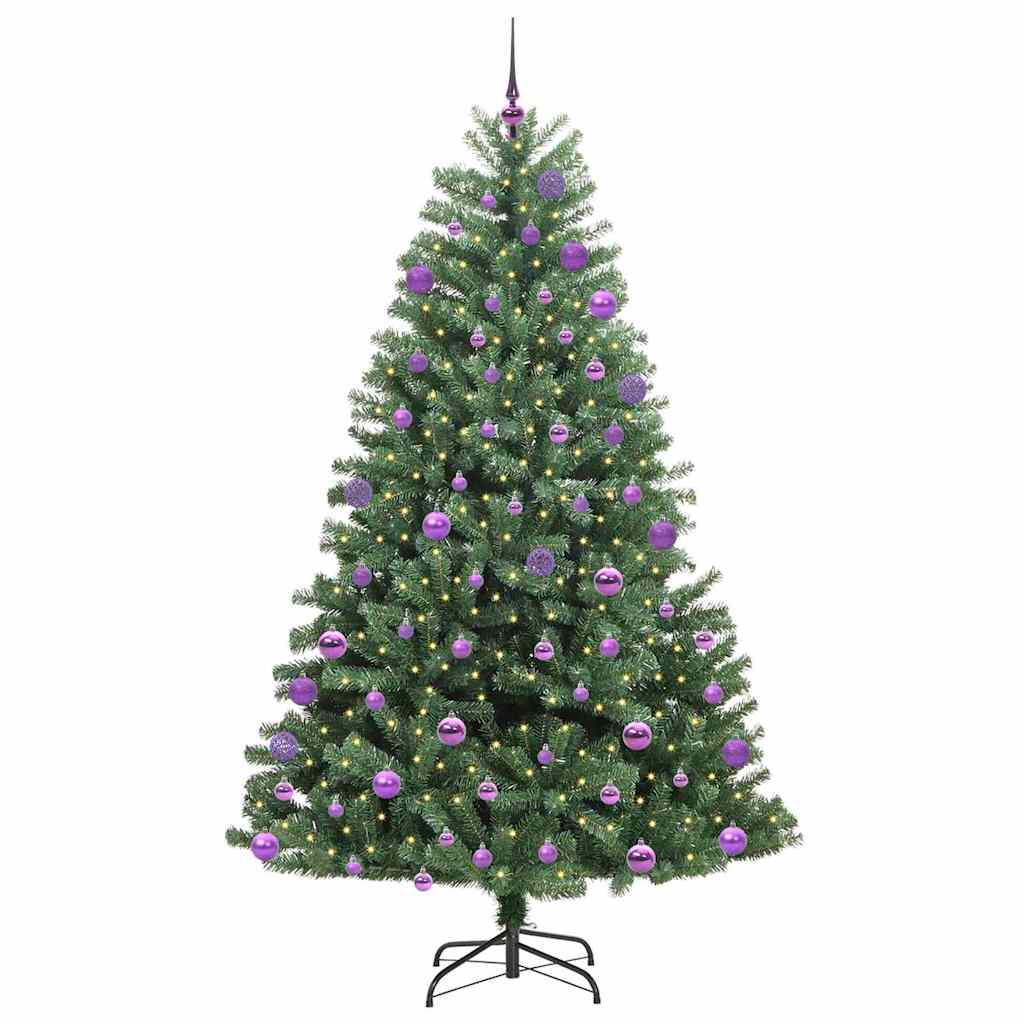 Albero di Natale Artificiale con Rami Pieghevoli Verde 180 cm