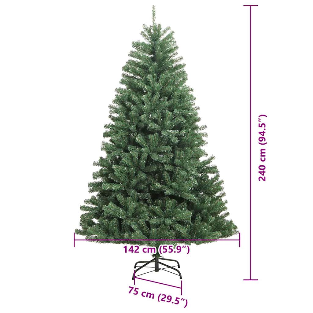 Albero di Natale Artificiale con Rami Pieghevoli Verde 240 cm
