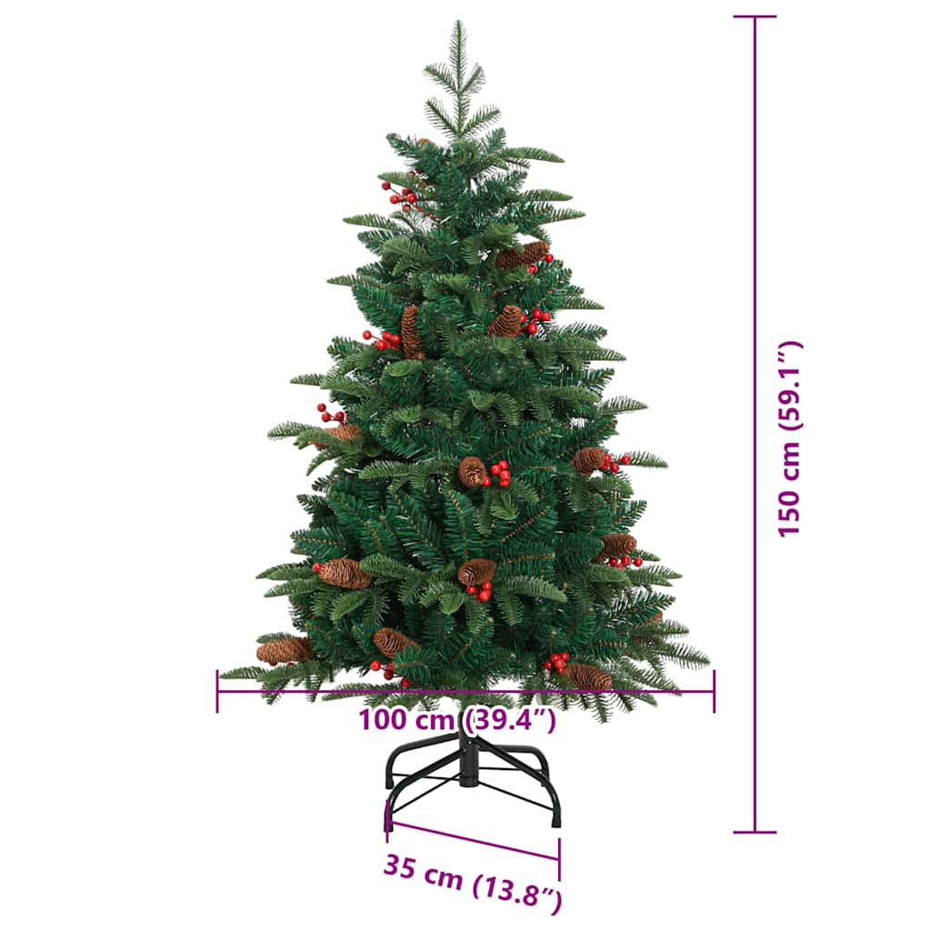 Albero di Natale artificiale con 150 LED Verde 150 cm