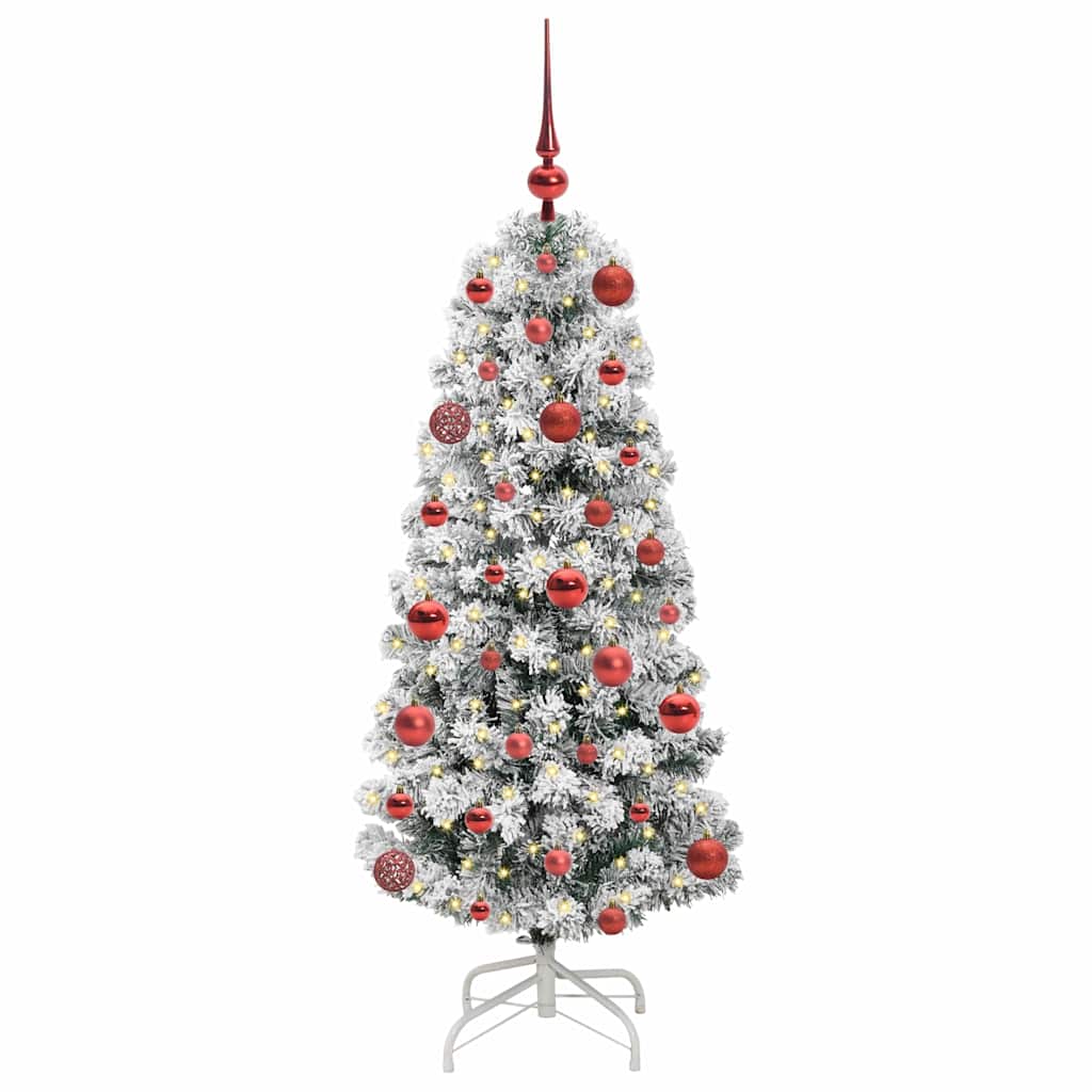 Albero di Natale Artificiale con Rami Pieghevoli Verde e Bianco