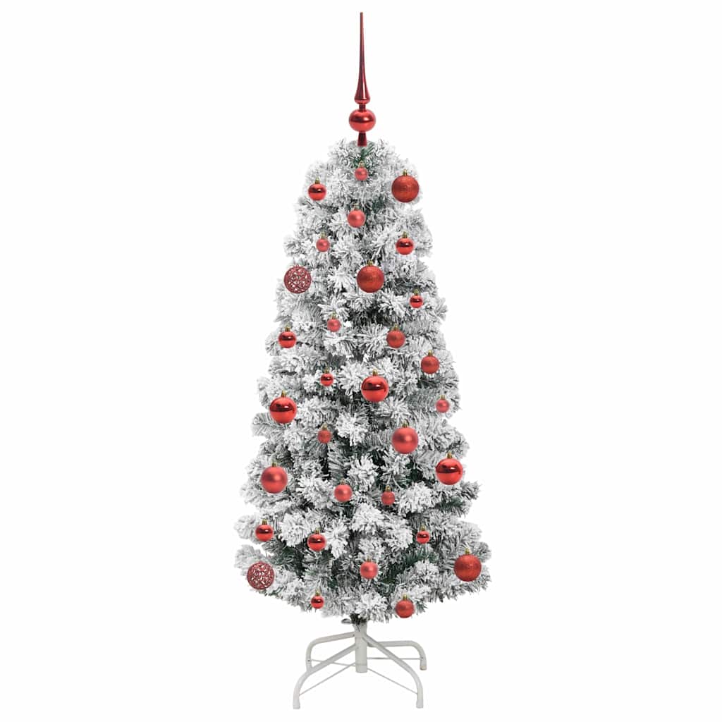 Albero di Natale Artificiale con Rami Pieghevoli Verde e Bianco