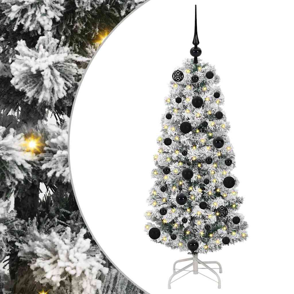 Albero di Natale Artificiale con Rami Pieghevoli Verde e Bianco