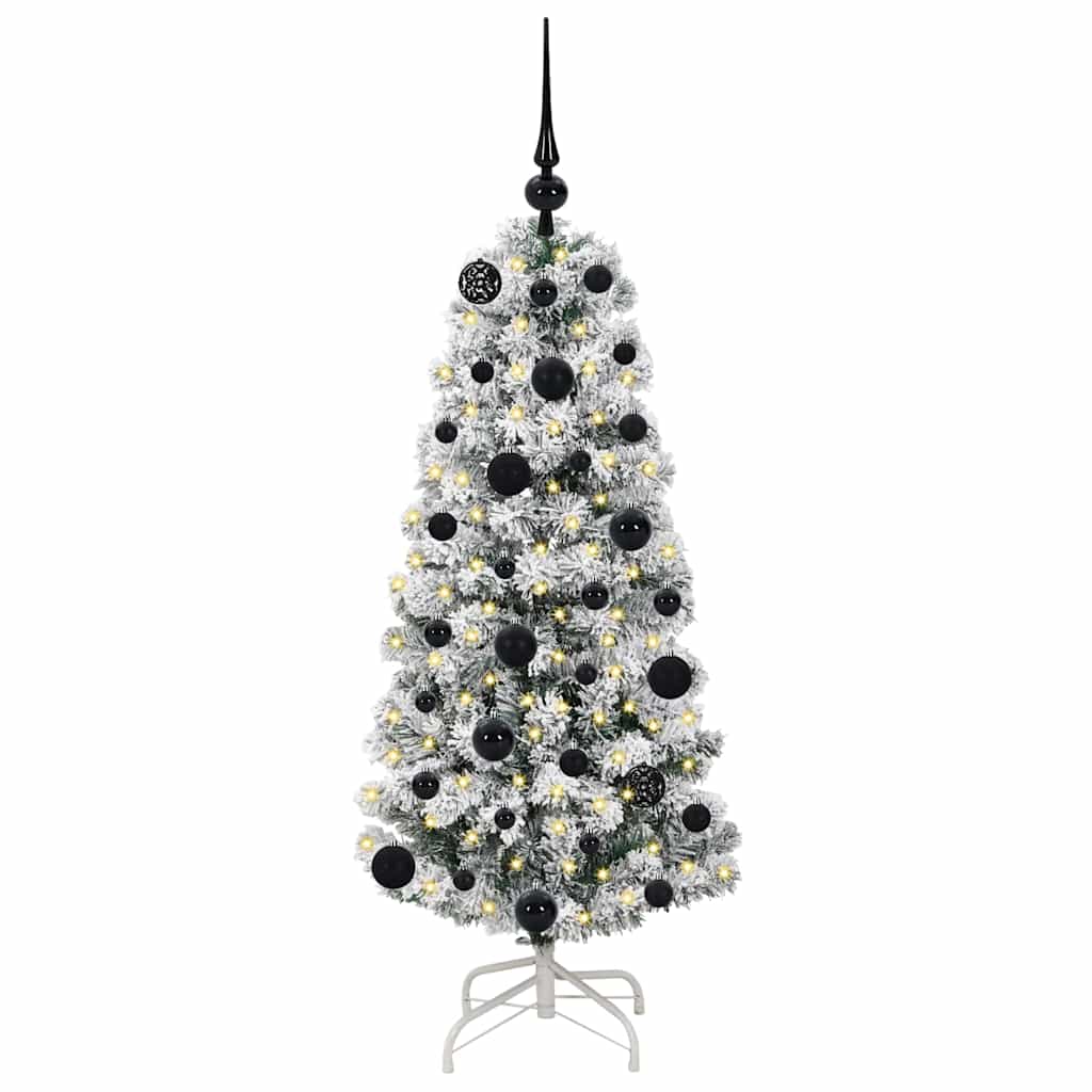 Albero di Natale Artificiale con Rami Pieghevoli Verde e Bianco