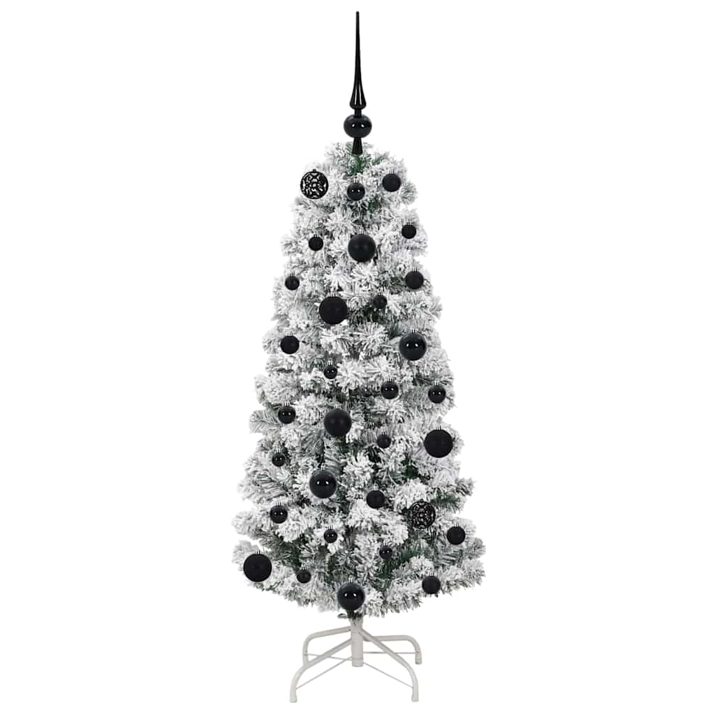 Albero di Natale Artificiale con Rami Pieghevoli Verde e Bianco