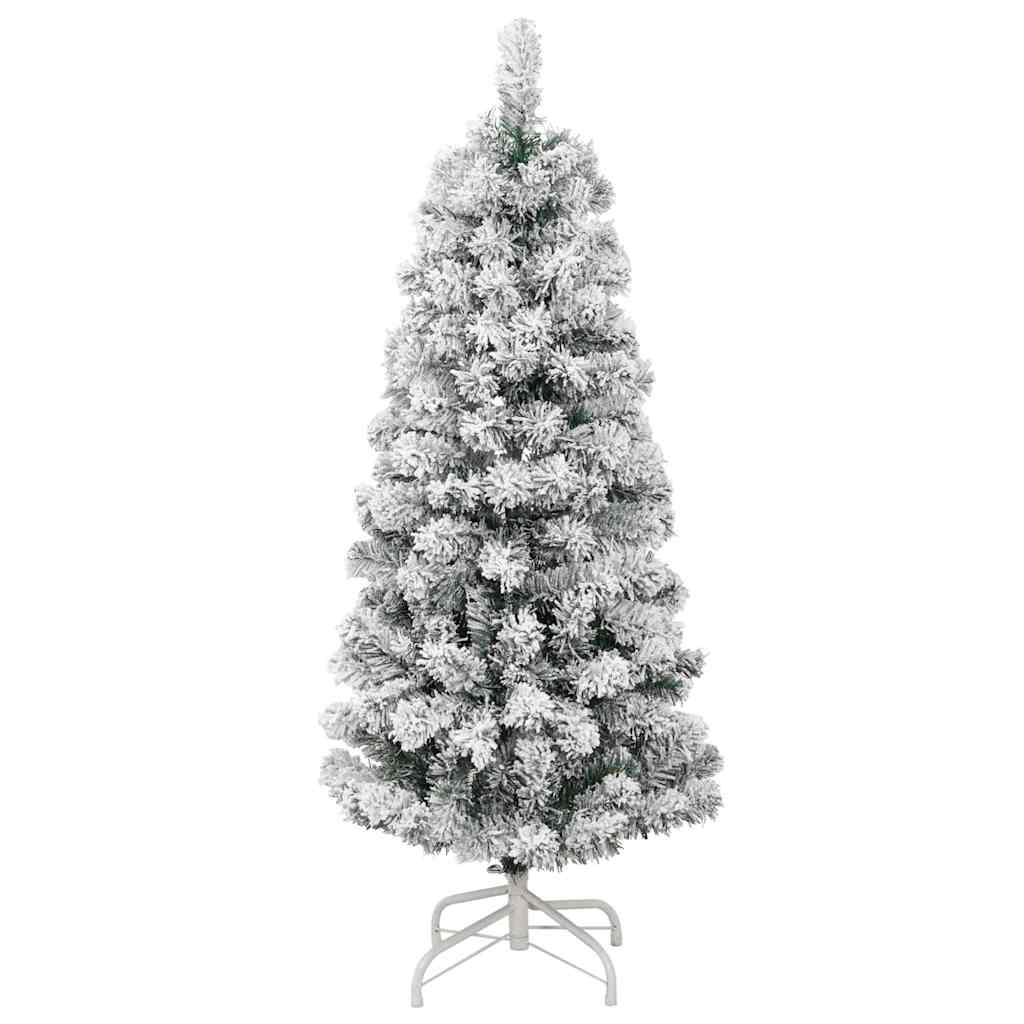Albero di Natale Artificiale con Rami Pieghevoli Verde e Bianco