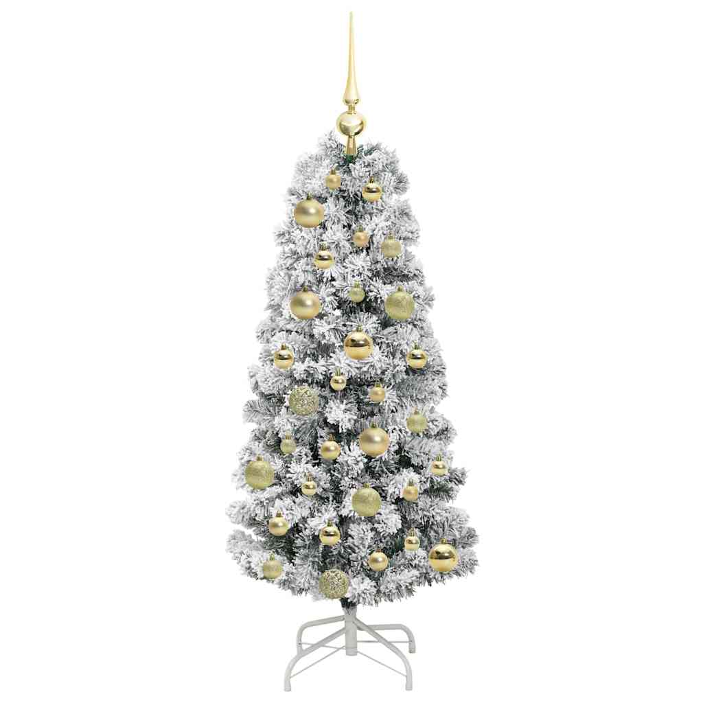 Albero di Natale Artificiale con Rami Pieghevoli Verde e Bianco