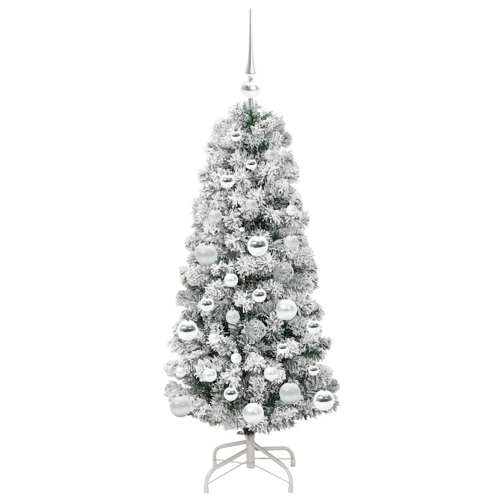 Albero di Natale Artificiale con Rami Pieghevoli Verde e Bianco