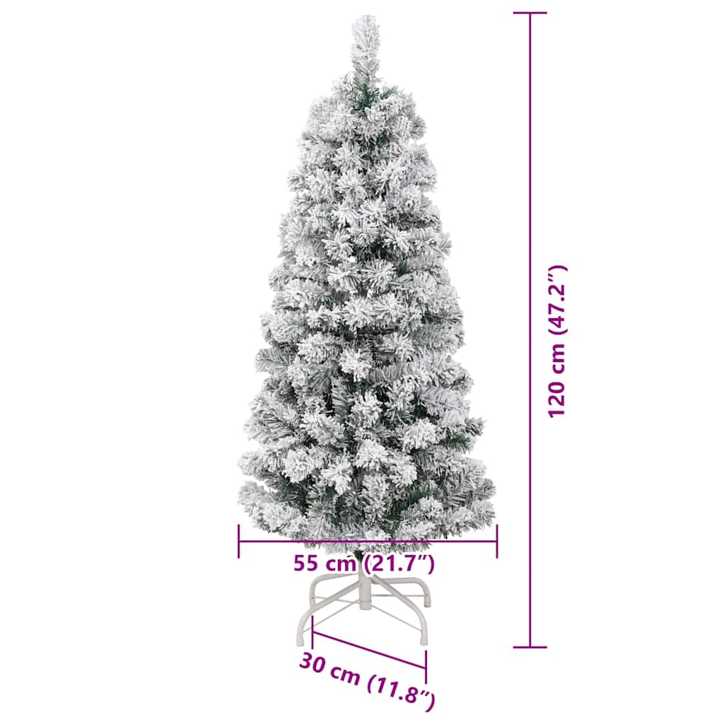 Albero di Natale Artificiale con Rami Pieghevoli Verde e Bianco