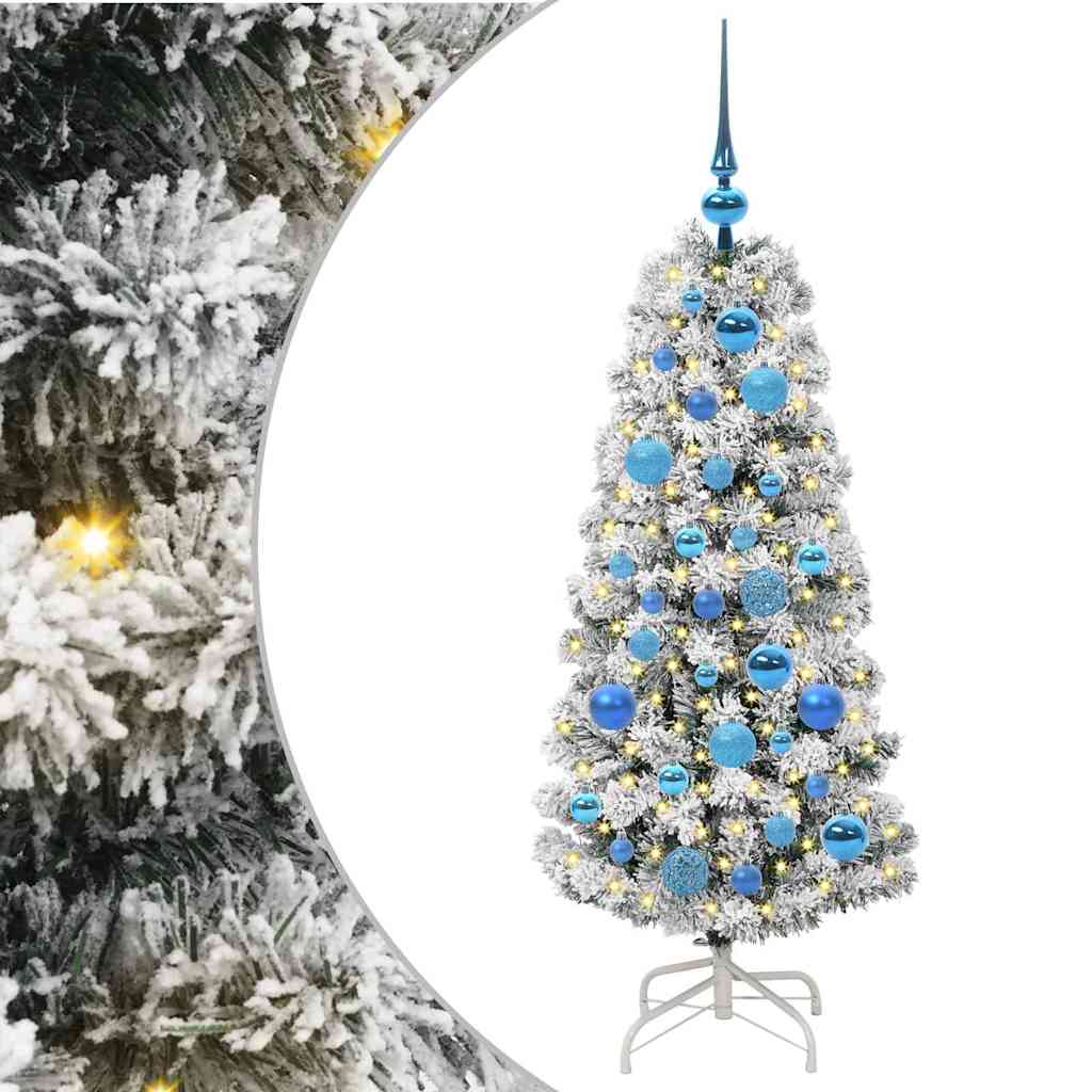 Albero di Natale Artificiale con Rami Pieghevoli Verde e Bianco
