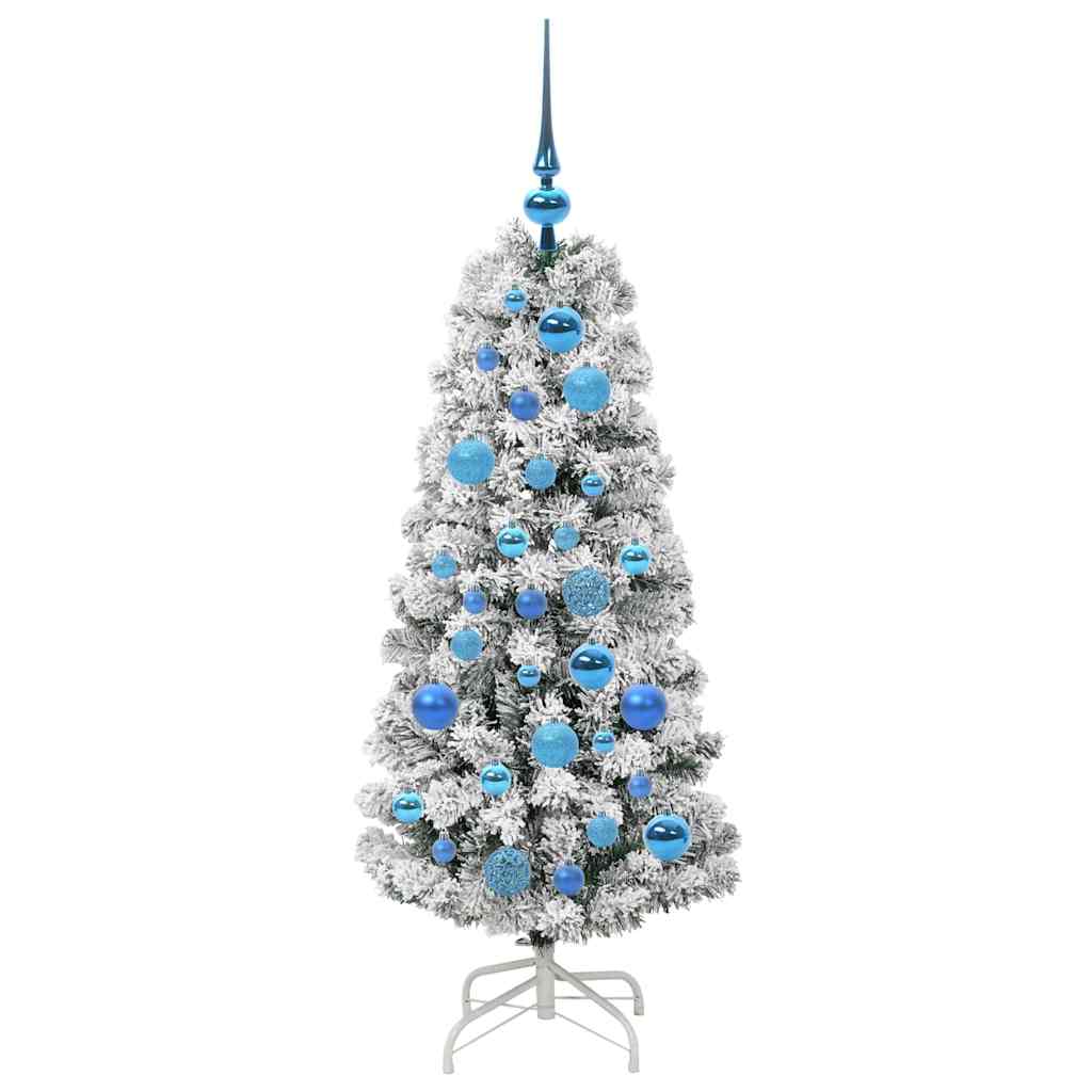 Albero di Natale Artificiale con Rami Pieghevoli Verde e Bianco