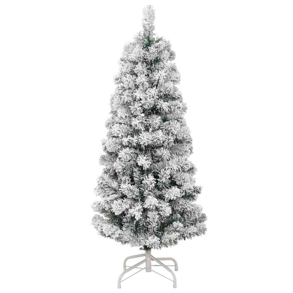 Albero di Natale Artificiale con Rami Pieghevoli Verde e Bianco