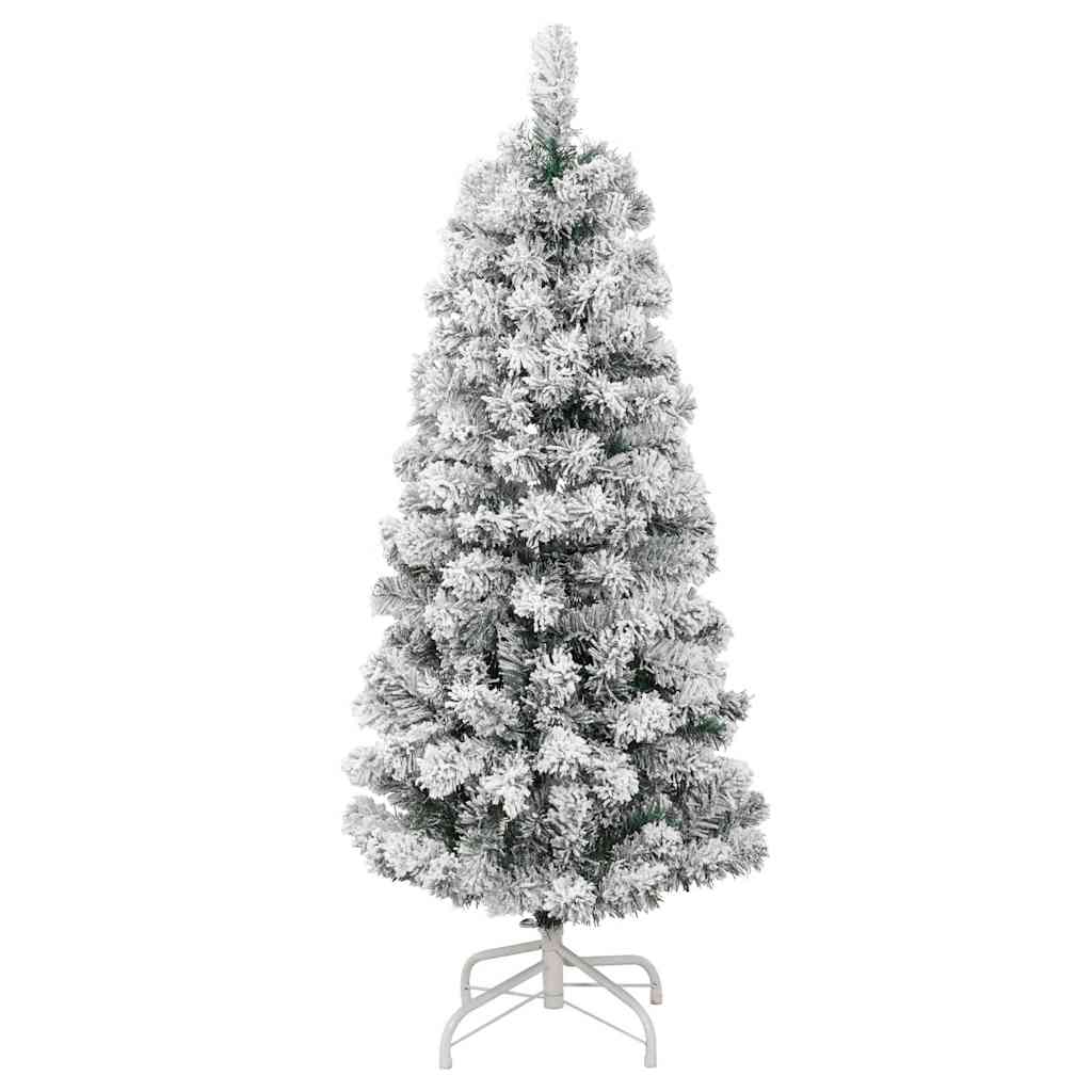Albero di Natale Artificiale con Rami Pieghevoli Verde e Bianco