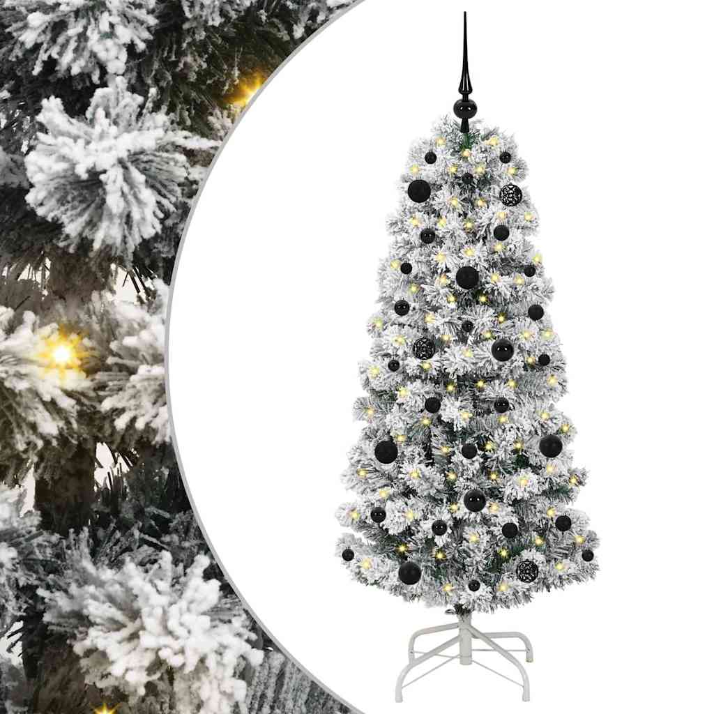 Albero di Natale Artificiale con Rami Pieghevoli Verde e Bianco