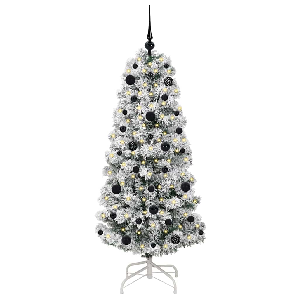 Albero di Natale Artificiale con Rami Pieghevoli Verde e Bianco