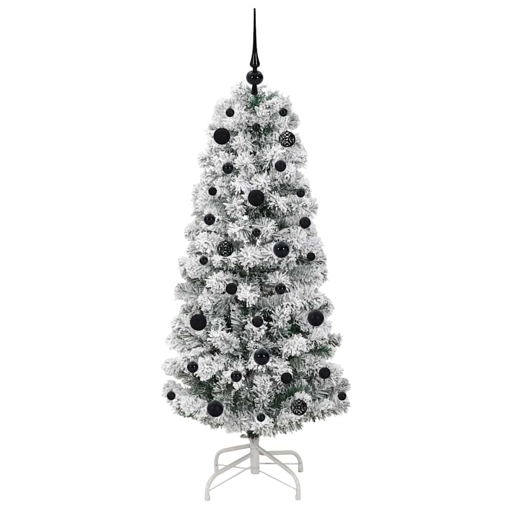 Albero di Natale Artificiale con Rami Pieghevoli Verde e Bianco