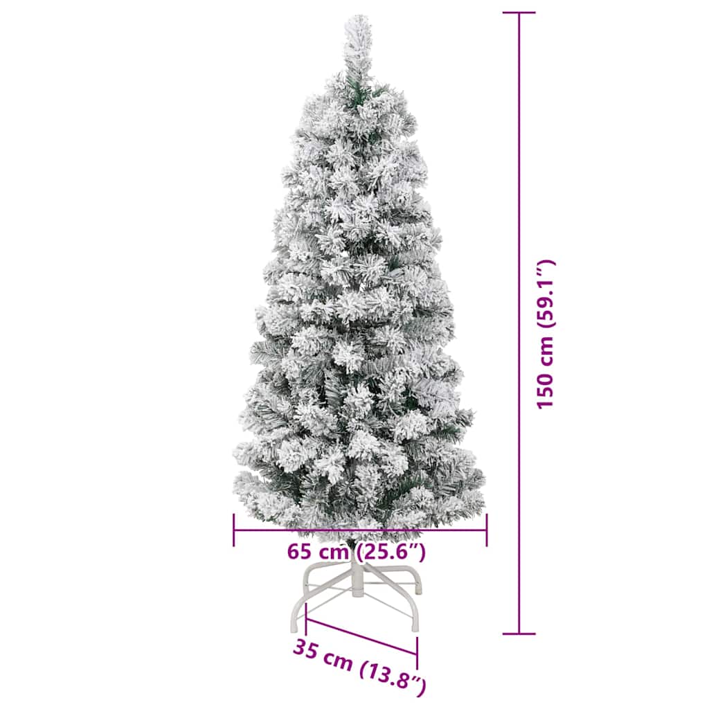 Albero di Natale Artificiale con Rami Pieghevoli Verde e Bianco