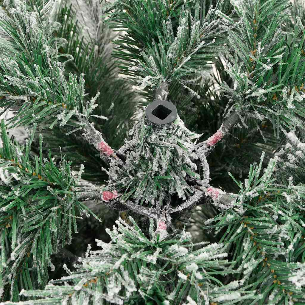 Albero di Natale Artificiale con Rami Pieghevoli Verde e Bianco