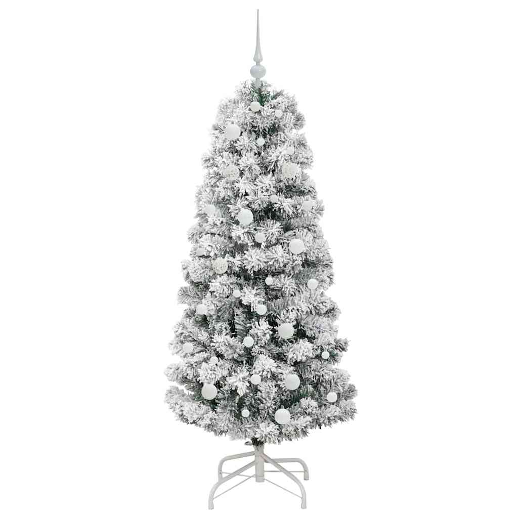 Albero di Natale Artificiale con Rami Pieghevoli Verde e Bianco