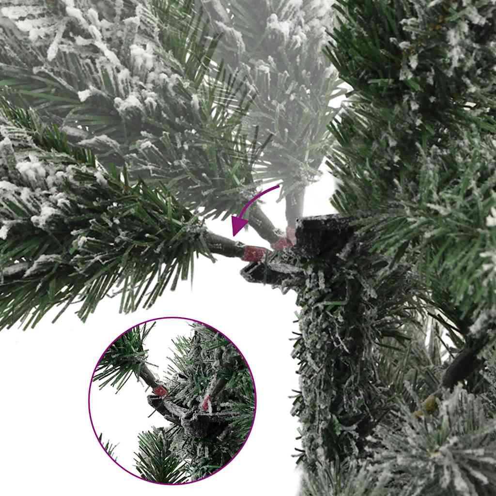 Albero di Natale Artificiale con Rami Pieghevoli Verde e Bianco