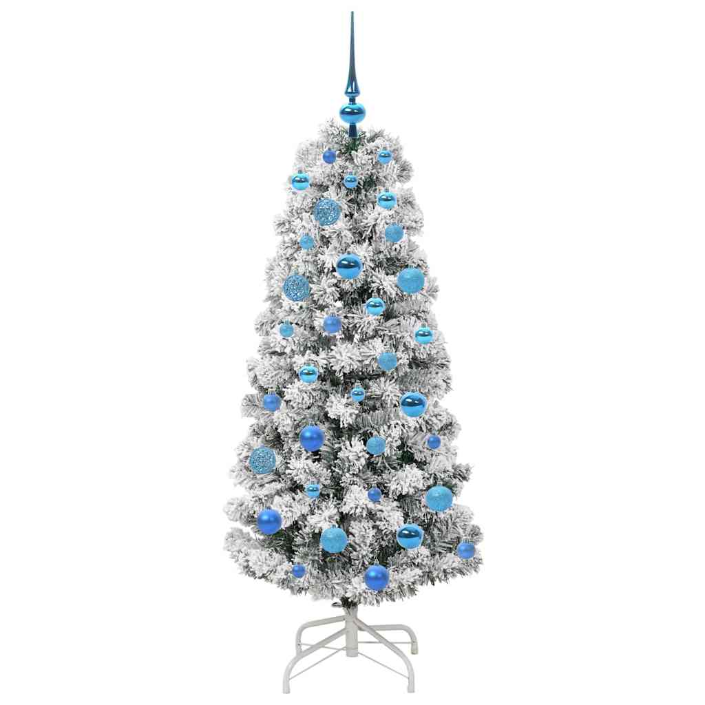 Albero di Natale Artificiale con Rami Pieghevoli Verde e Bianco