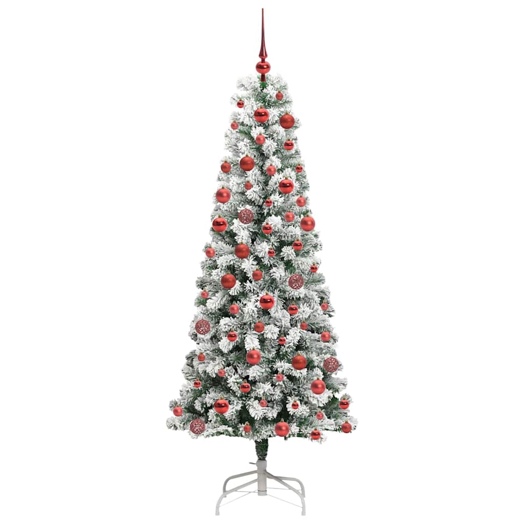 Albero di Natale Artificiale con Rami Pieghevoli Verde e Bianco