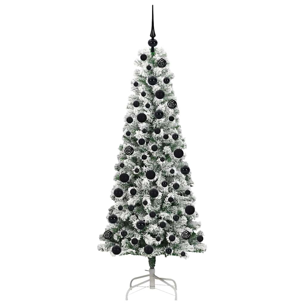 Albero di Natale Artificiale con Rami Pieghevoli Verde e Bianco