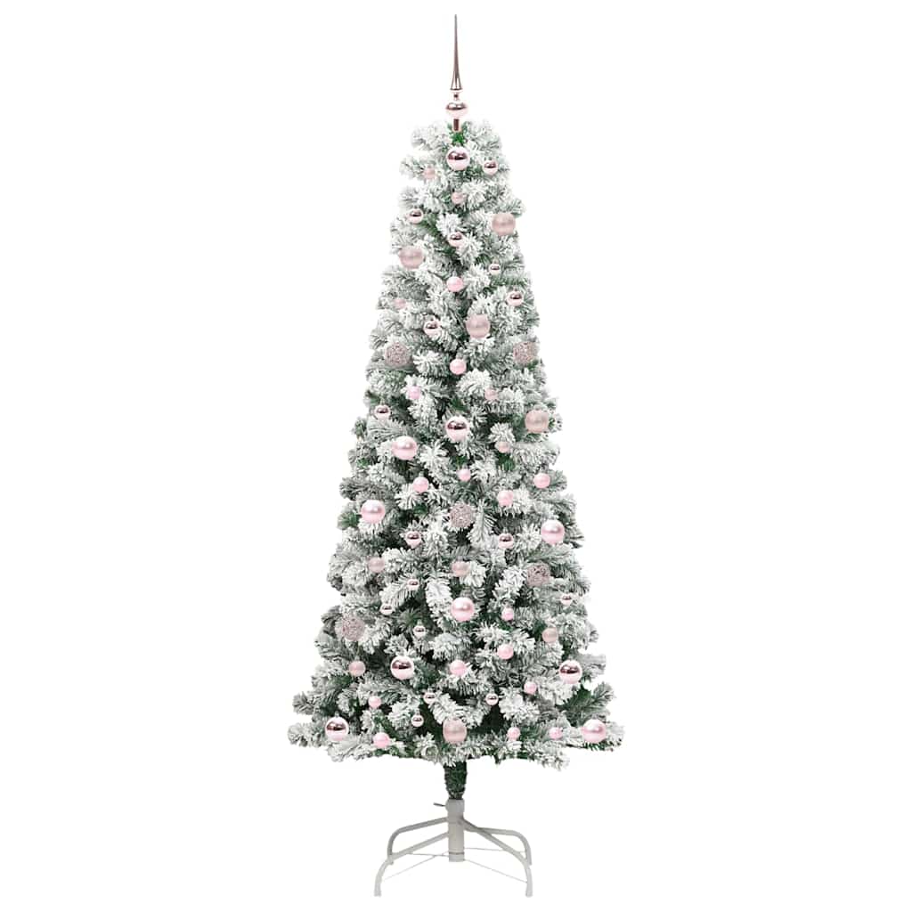 Albero di Natale Artificiale con Rami Pieghevoli Verde e Bianco