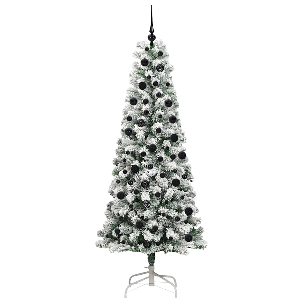 Albero di Natale Artificiale con Rami Pieghevoli Verde e Bianco