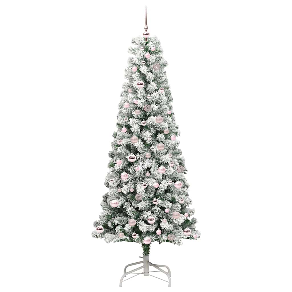 Albero di Natale Artificiale con Rami Pieghevoli Verde e Bianco