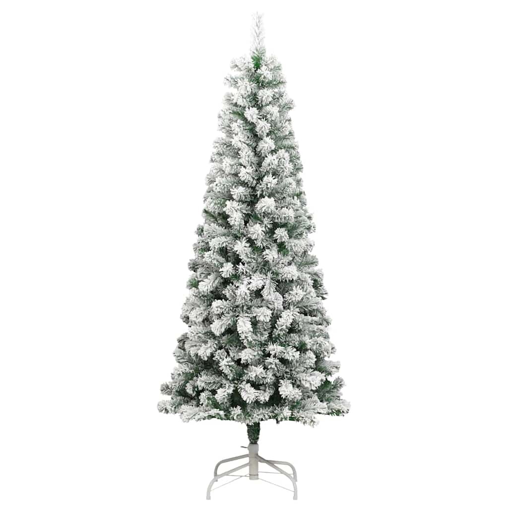 Albero di Natale Artificiale con Rami Pieghevoli Verde e Bianco