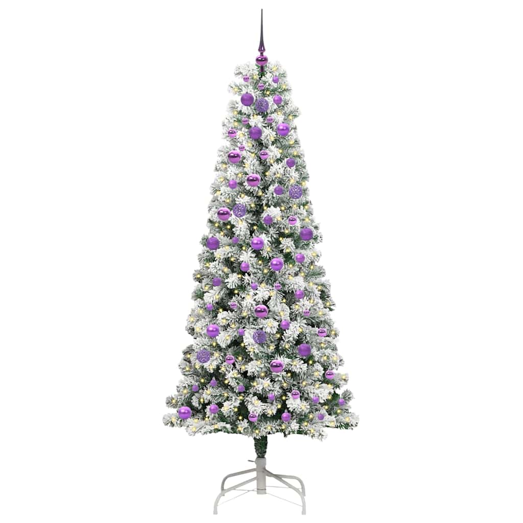 Albero di Natale Artificiale con Rami Pieghevoli Verde e Bianco