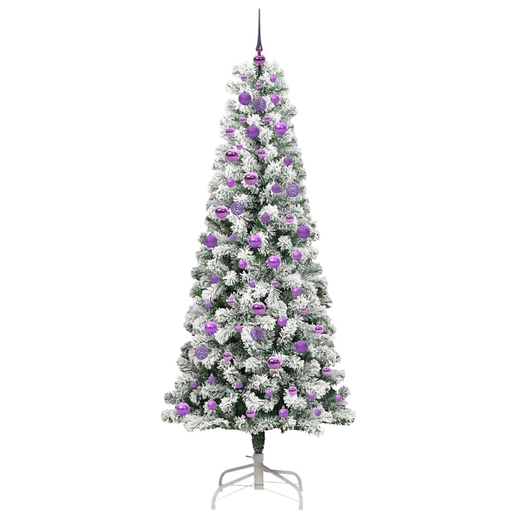 Albero di Natale Artificiale con Rami Pieghevoli Verde e Bianco