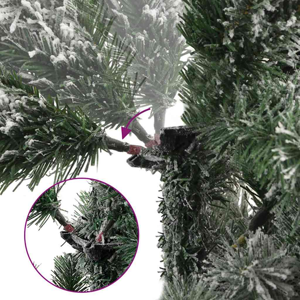 Albero di Natale Artificiale con Rami Pieghevoli Verde e Bianco