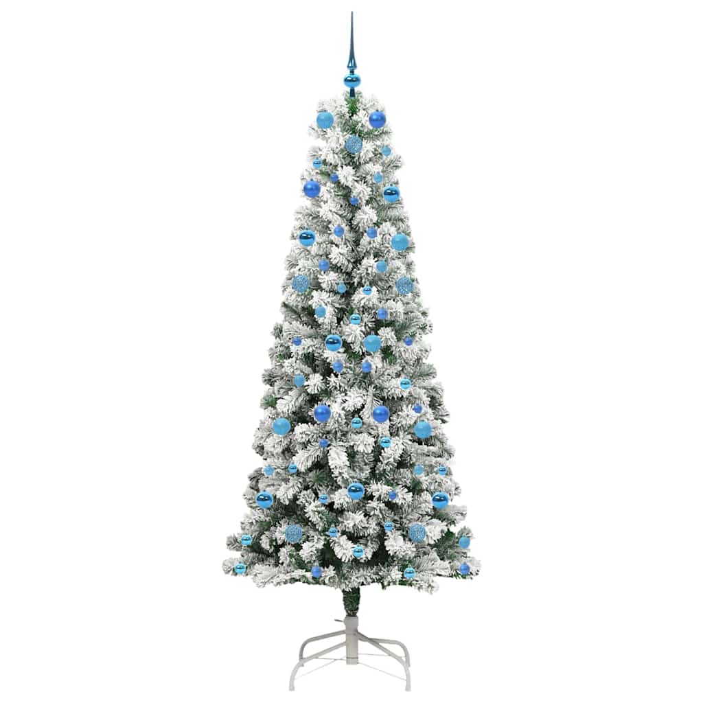 Albero di Natale Artificiale con Rami Pieghevoli Verde e Bianco