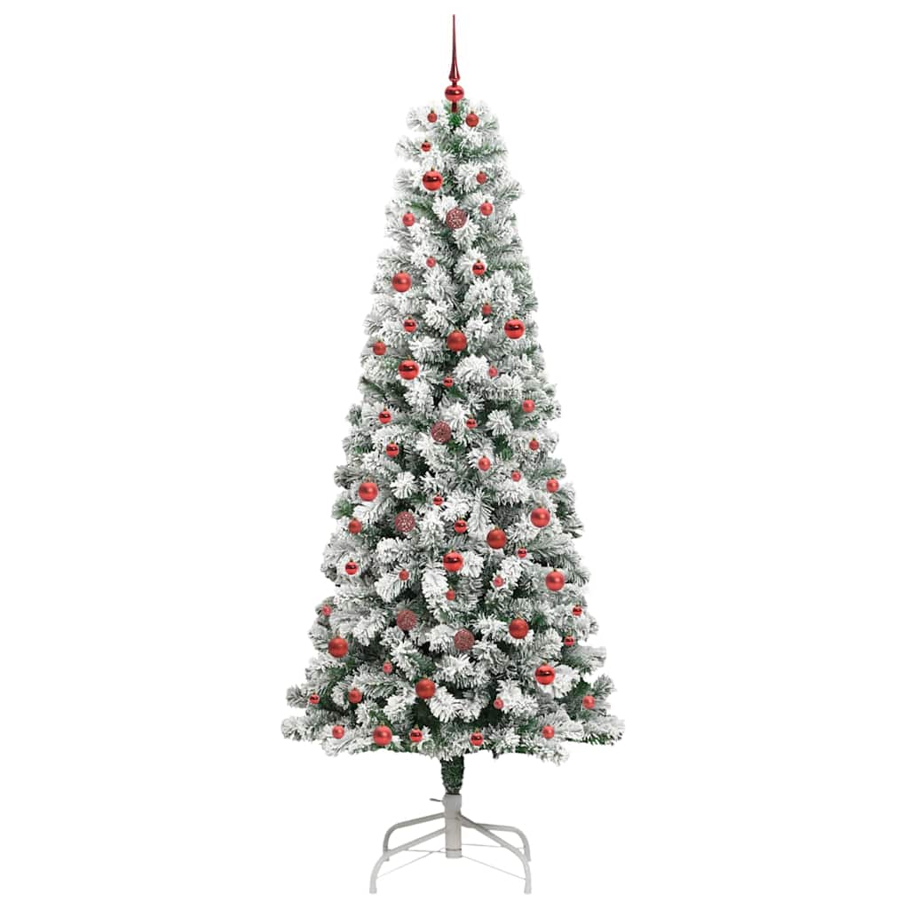 Albero di Natale Artificiale con Rami Pieghevoli Verde e Bianco