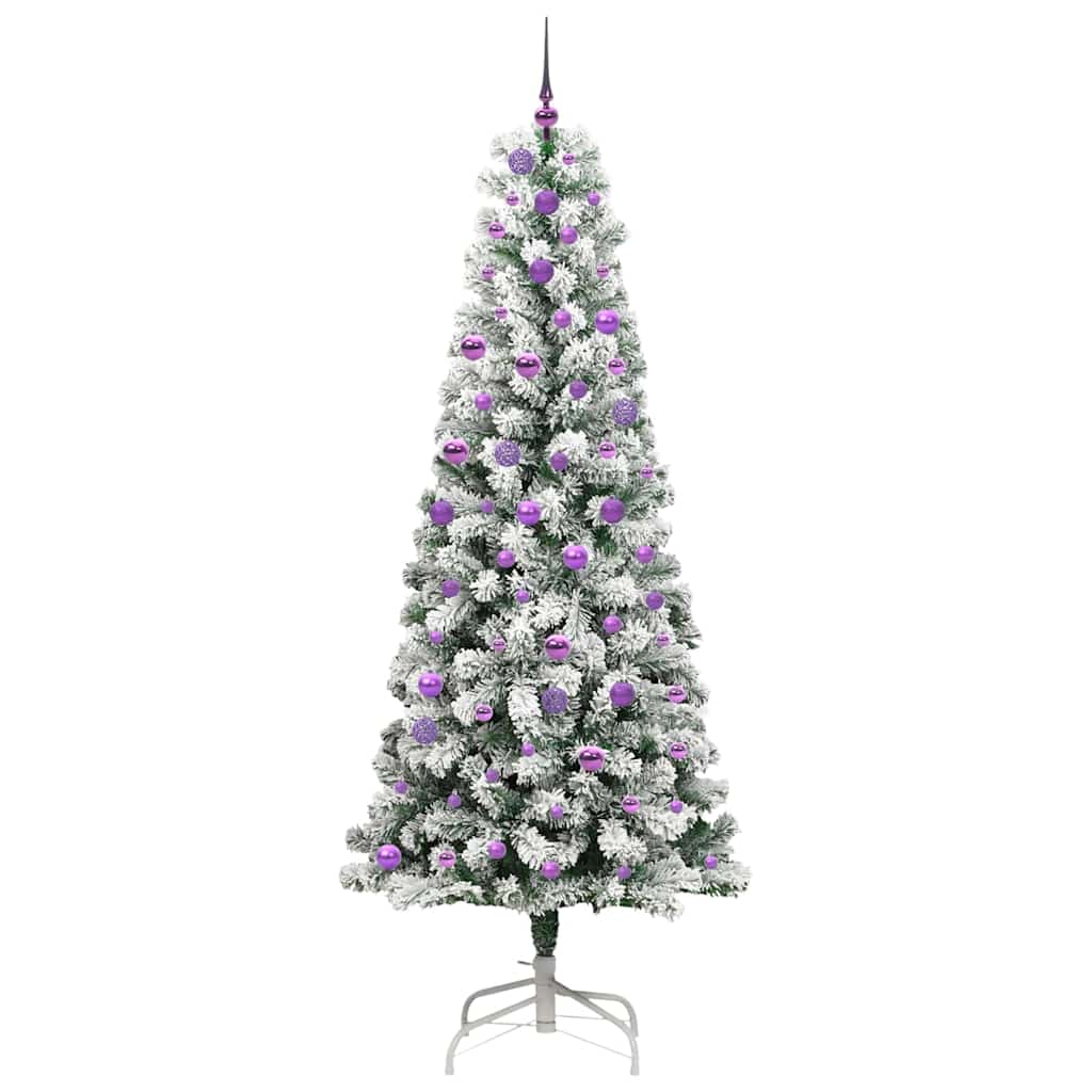 Albero di Natale Artificiale con Rami Pieghevoli Verde e Bianco
