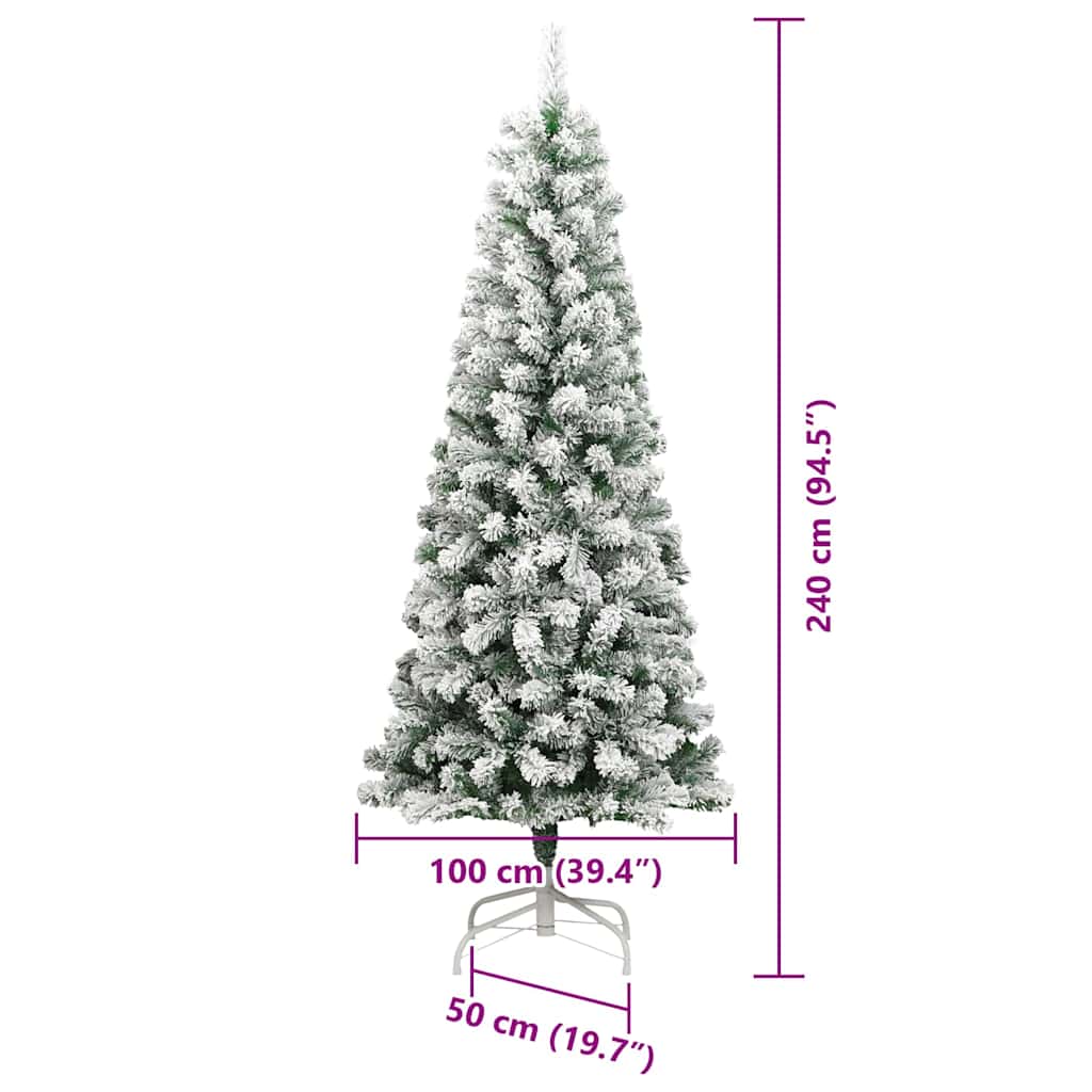 Albero di Natale Artificiale con Rami Pieghevoli Verde e Bianco