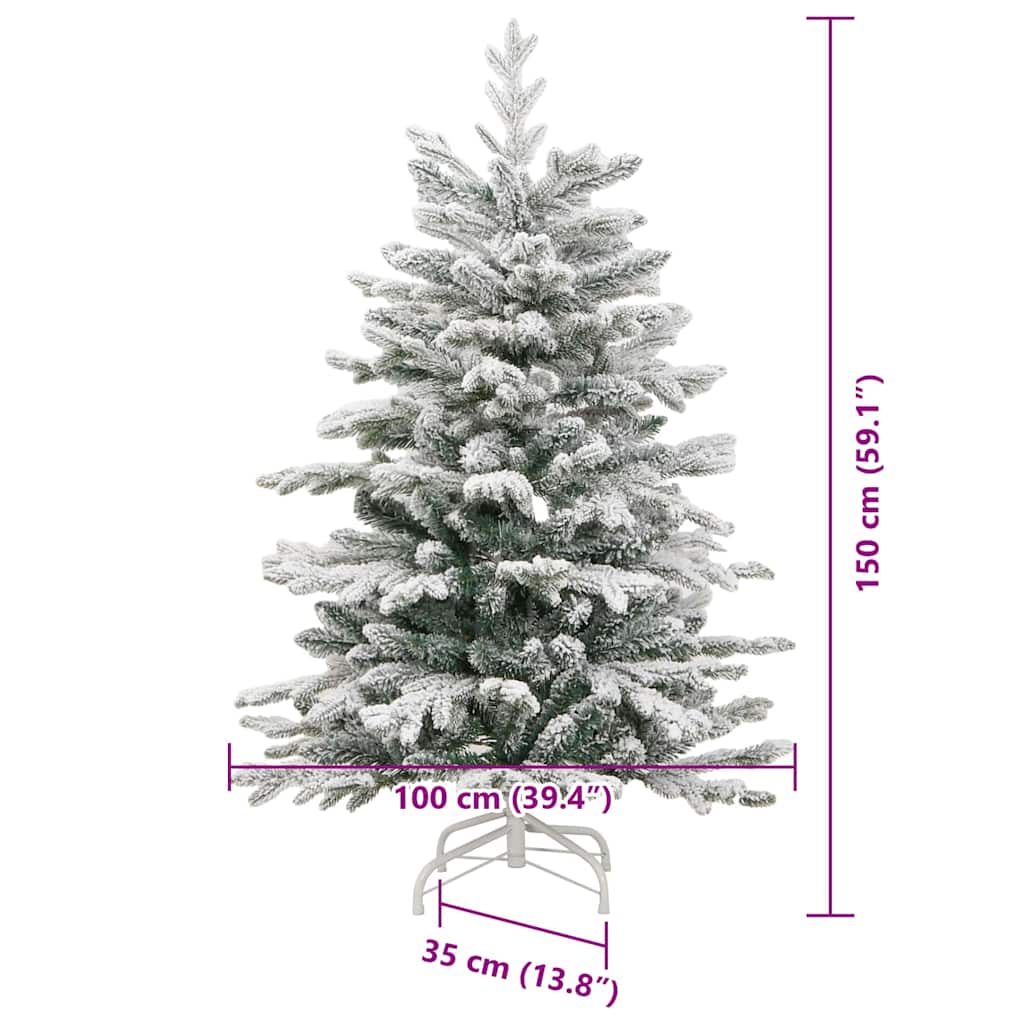 Albero di Natale Artificiale con Rami Pieghevoli Bianco 150 cm