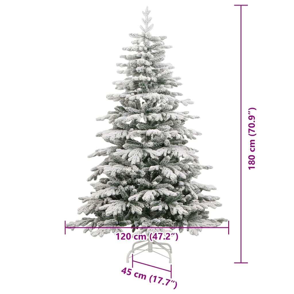 Albero di Natale Artificiale con Rami Pieghevoli Bianco 180 cm