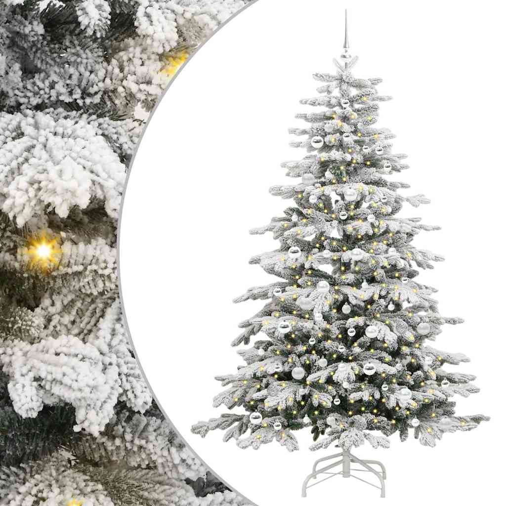 Albero di Natale Artificiale con Rami Pieghevoli Bianco 210 cm