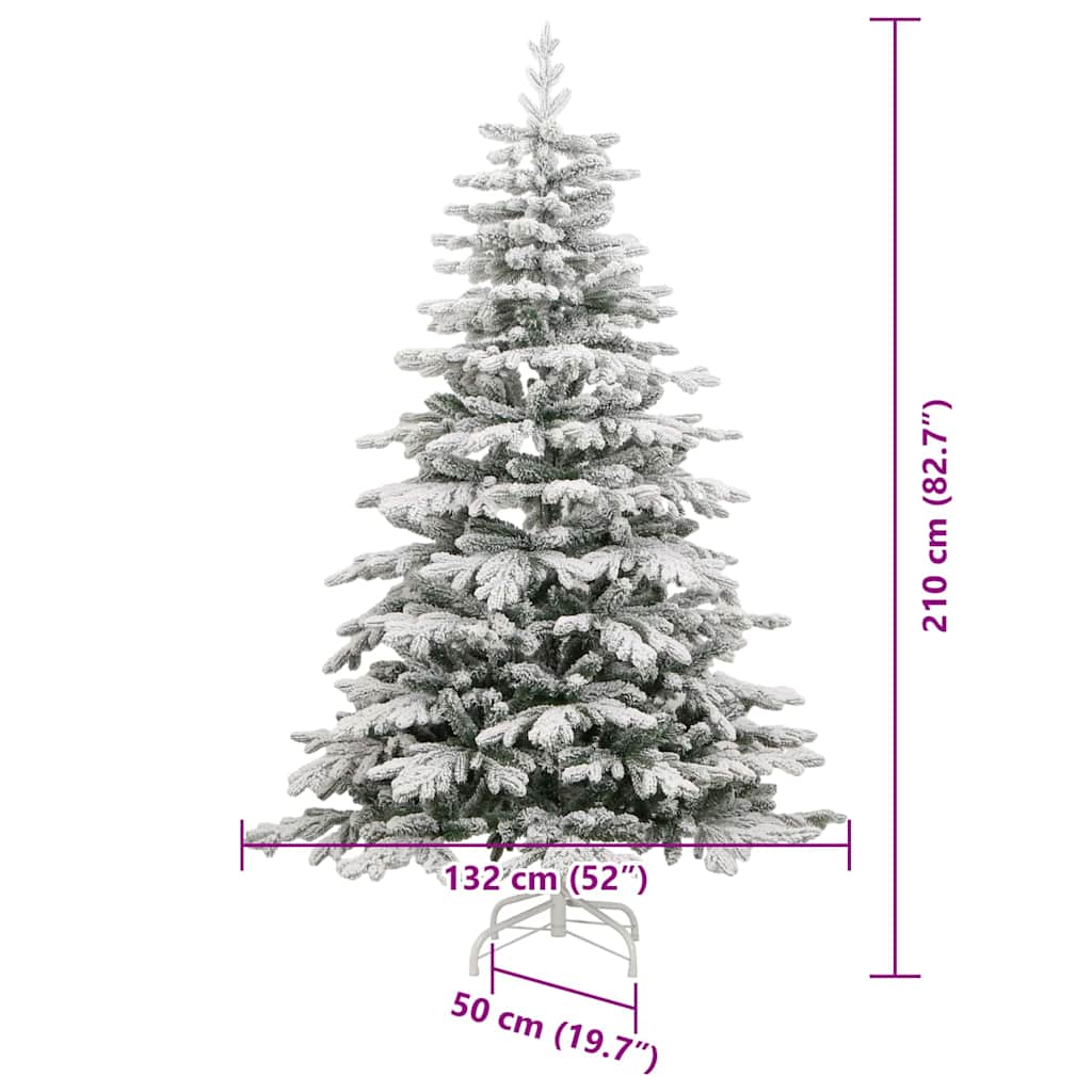 Albero di Natale Artificiale con Rami Pieghevoli Bianco 210 cm