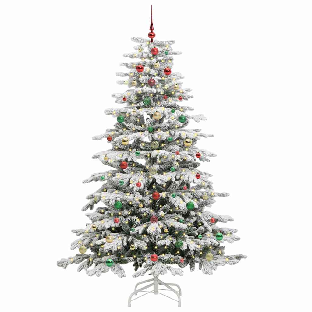 Albero di Natale Artificiale con Rami Pieghevoli Bianco 210 cm