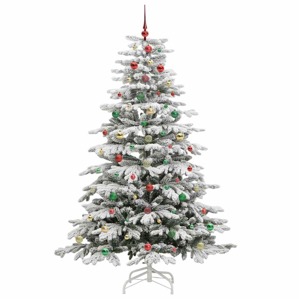 Albero di Natale Artificiale con Rami Pieghevoli Bianco 210 cm