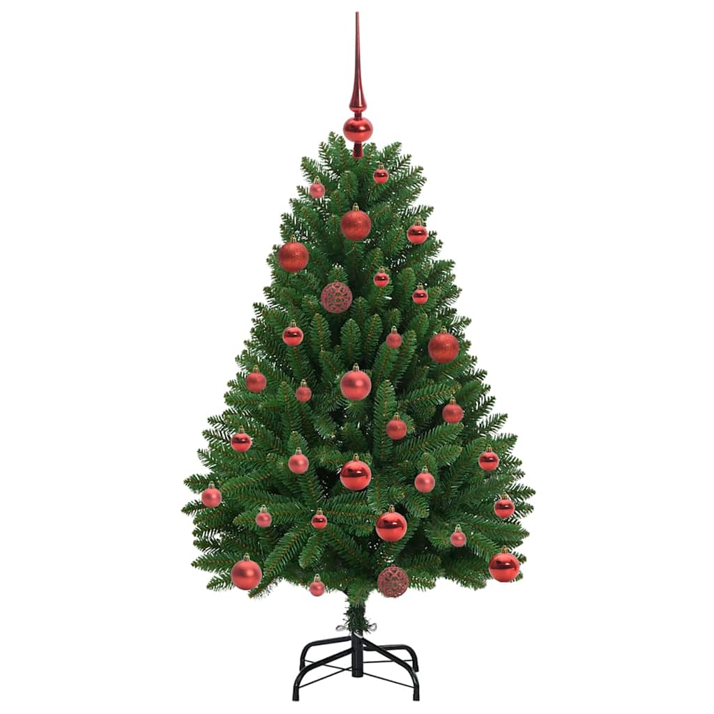 Albero di Natale artificiale 120 cm 150 LED Bianco caldo Verde