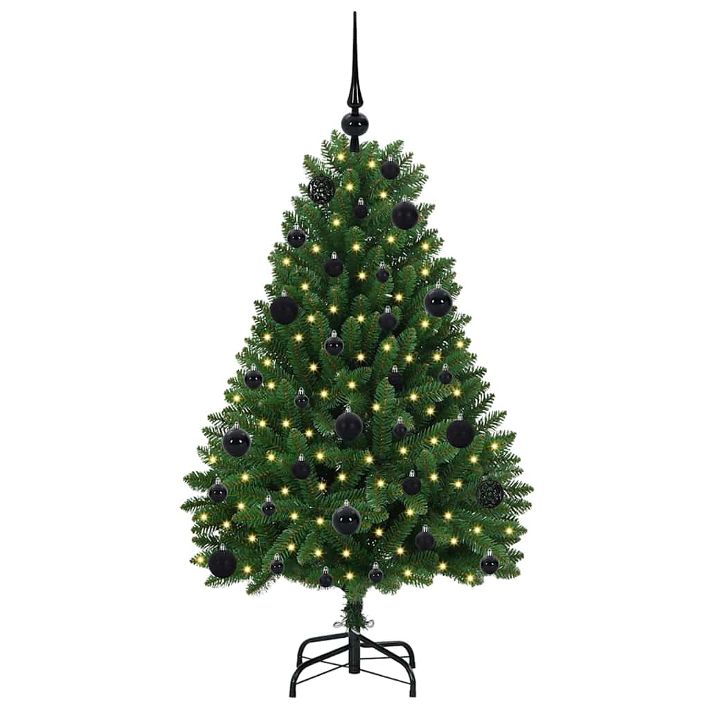 Albero di Natale artificiale 120 cm 150 LED Bianco caldo Verde