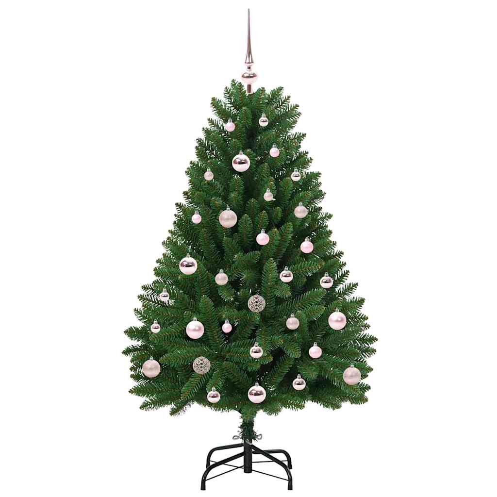 Albero di Natale artificiale 120 cm 150 LED Bianco caldo Verde