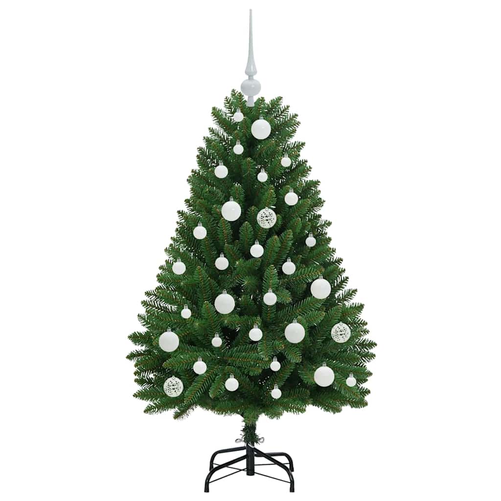 Albero di Natale artificiale 120 cm 150 LED Bianco caldo Verde