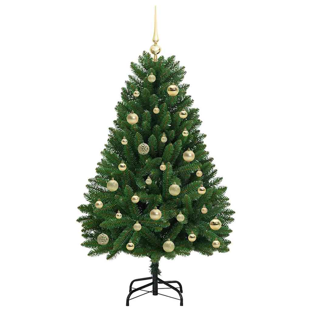 Albero di Natale artificiale 120 cm 150 LED Bianco caldo Verde