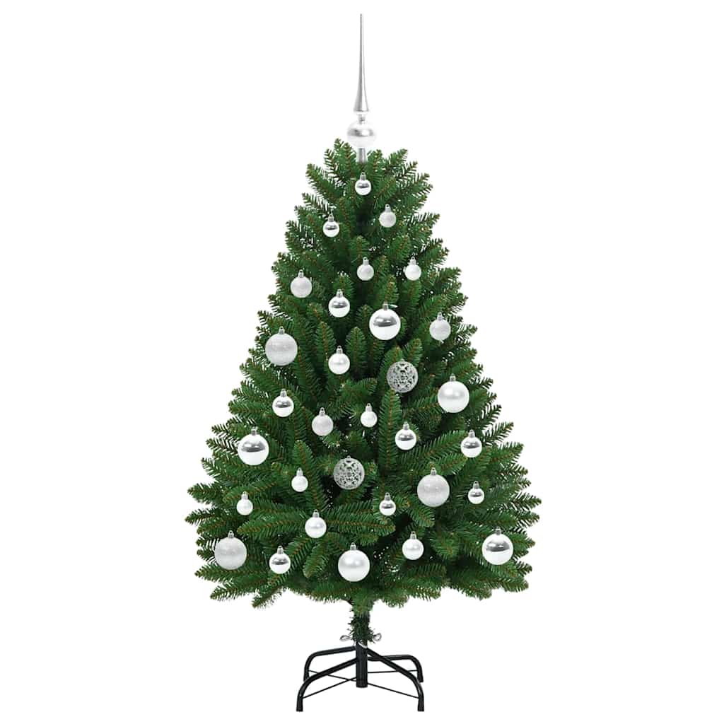 Albero di Natale artificiale 120 cm 150 LED Bianco caldo Verde