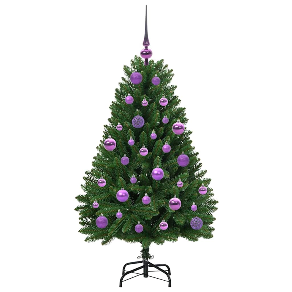 Albero di Natale artificiale 120 cm 150 LED Bianco caldo Verde